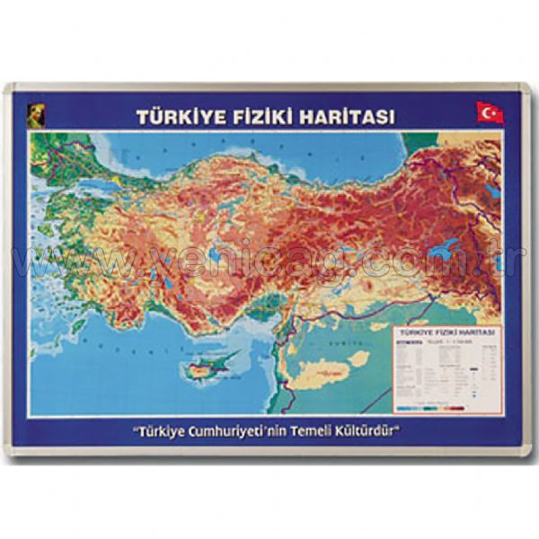Turkey Physical Map 70x100 cm