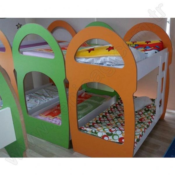 Mushroom Patterned Bunk Bed